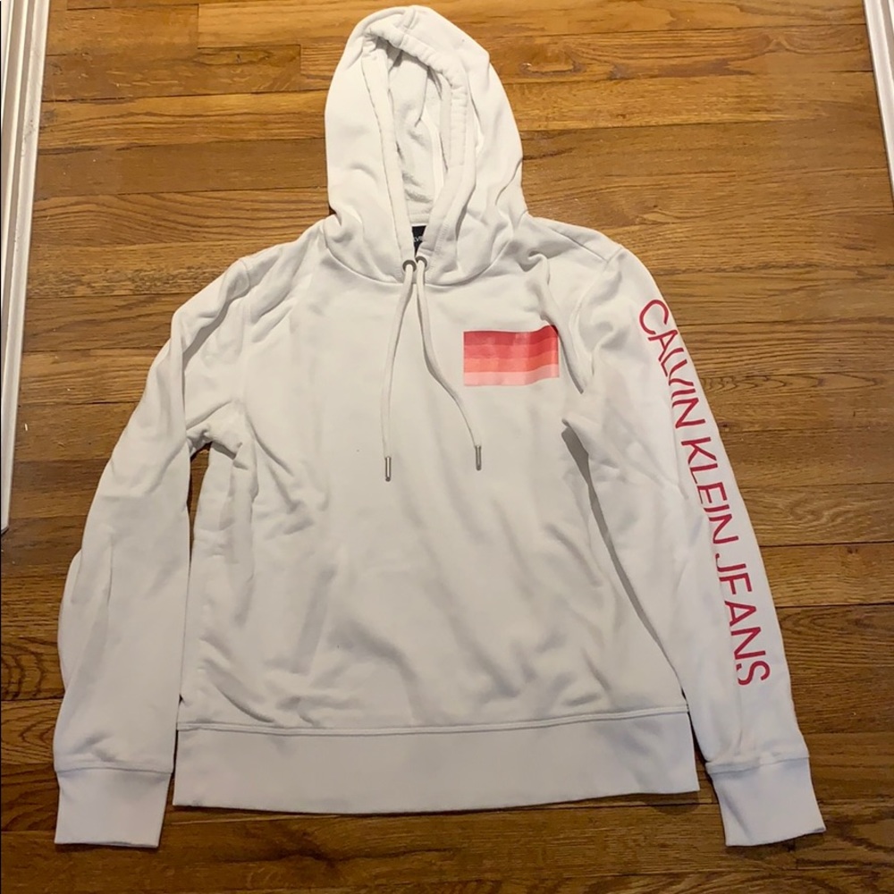 Calvin Klein hooded white sweatshirt